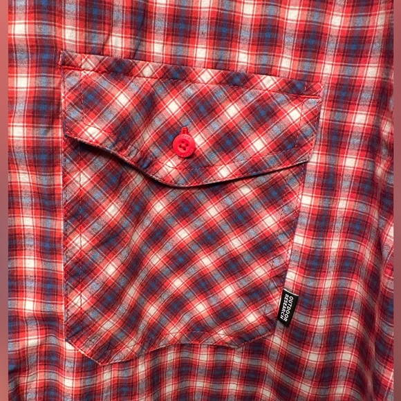 Outdoor Research Seapine Red Plaid Short Sleeve Button Up Shirt Size Large - Picture 4 of 8